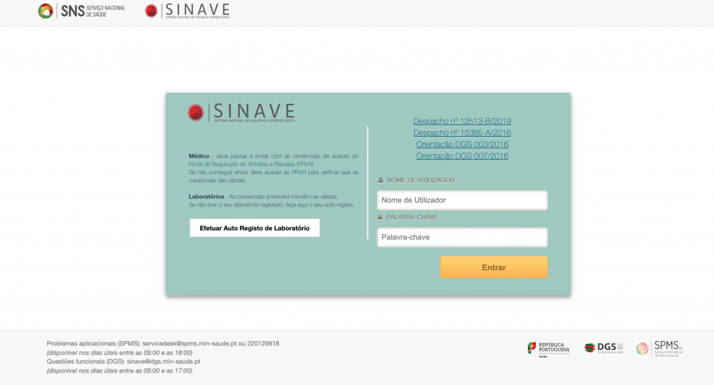 Auto-registo no SINAVE
